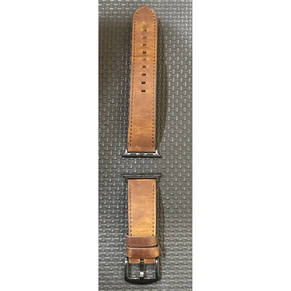 Genuine Leather Buckle Apple Watch Replacement Band Fits 46mm